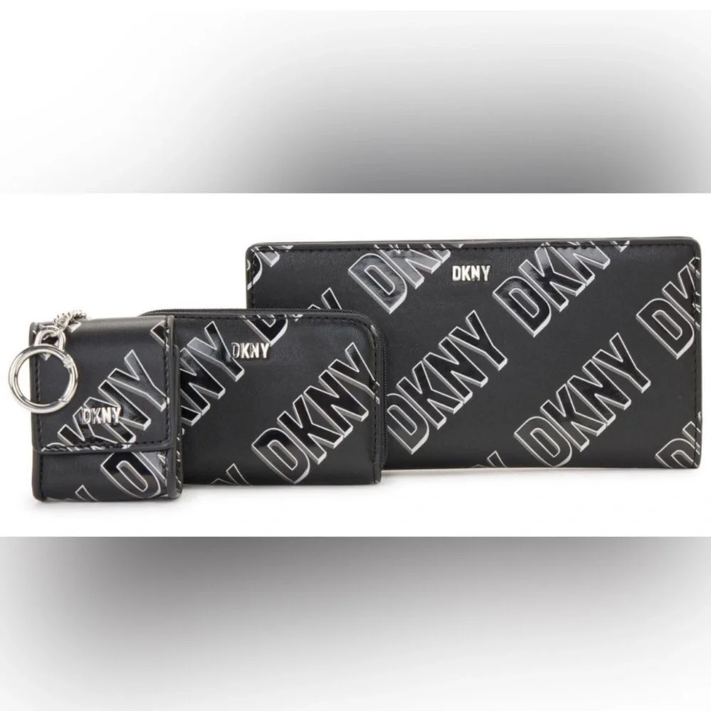 DKNY Women’s Casual Phoenix Box Set Classic Wallet Bi-Fold Wallet+Card+iPod Case